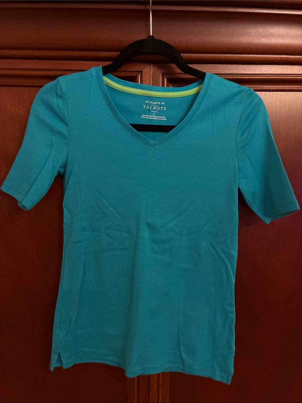 Talbots Teal Short Sleeve V-Neck Tee